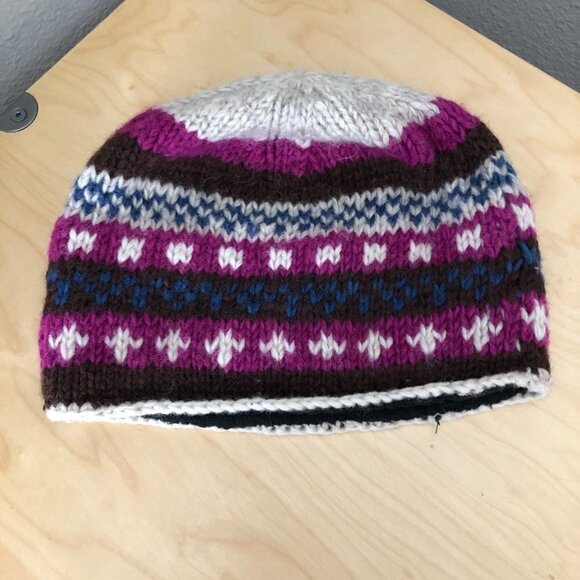 Hand Crafted Fair Isle Wool Beanie - Made in Nepal - Picture 2 of 5